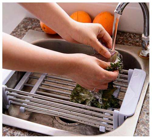 Telescopic Kitchen Sink Dish Drying Rack Insert Storage Organizer Tray