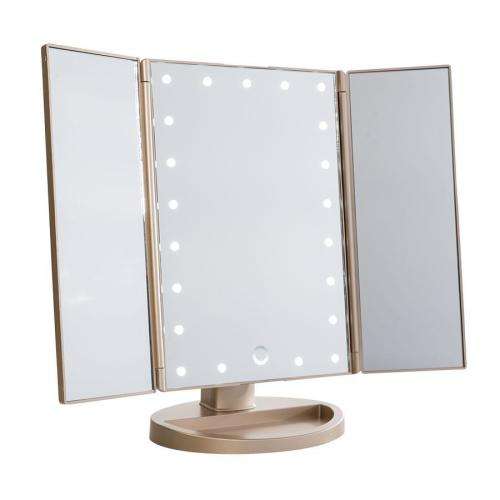 Trifold Dimmable LED Magnifying Makeup Mirror