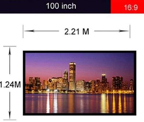100 INCH 16:9 PVC FABRIC PROJECTOR SCREEN MATERIAL 4 HOME THEATRE CONFERENCE PRESENTATION