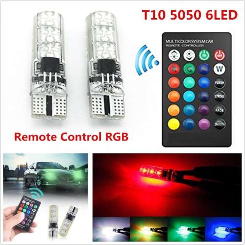 T10 RGB 5050 STROBE/FLASH CAR LED PARK BULBS SET ¿ PERFECT FOR PATROLLERS USING GREEN ON STROBE