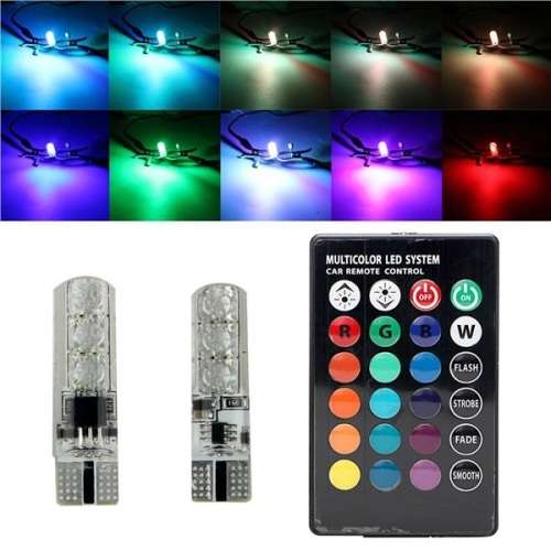 T10 RGB 5050 STROBE/FLASH CAR LED PARK BULBS SET ¿ PERFECT FOR PATROLLERS USING GREEN ON STROBE