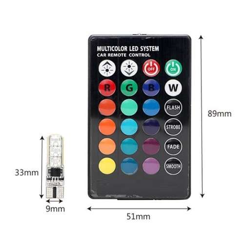 T10 RGB 5050 STROBE/FLASH CAR LED PARK BULBS SET ¿ PERFECT FOR PATROLLERS USING GREEN ON STROBE