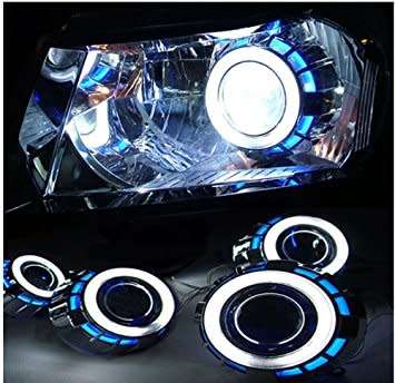 AUTOKI 2.5 INCHES BI-XENON PROJECTOR LENS + PROJECTOR SHROUD + SUPER BRIGHT LED ANGEL EYES+BALLAST+L