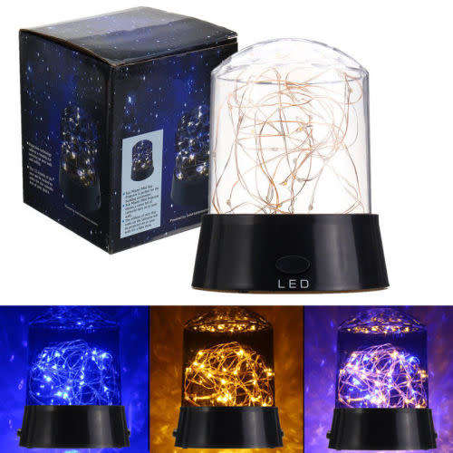 LED FIRE TREE SILVER FLOWER STAR MASTER BEDROOM NIGHT LIGHT PARTY DISCO LAMP