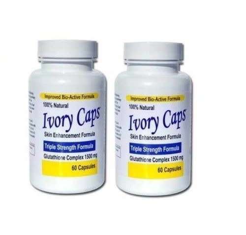 IVORY CAPS Glutathione Skin Whitening Max Bio-Active 1500mg 60 Caps