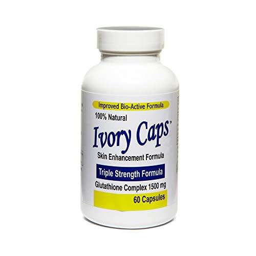 IVORY CAPS Glutathione Skin Whitening Max Bio-Active 1500mg 60 Caps