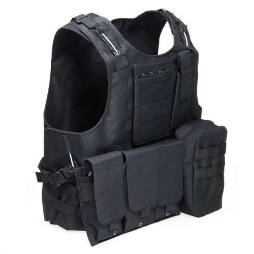 SILVER KNIGHT TACTICAL VEST WITH MAGAZINE POUCH , UTILITY BAG , RELEASABLE ARMOR CARRIER VEST