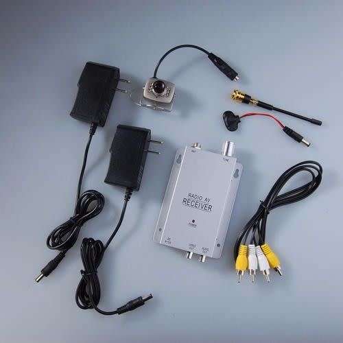 WIRELESS FISHEYE MICRO MINI CAMERA TRANSMITTER WITH CHANNEL RECEIVER FULL KIT