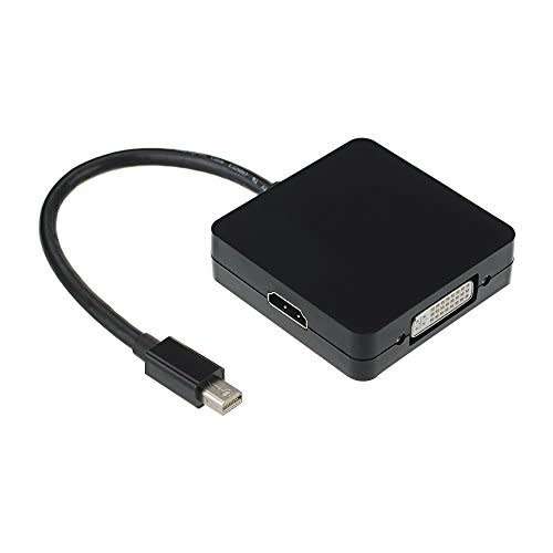 NEW 3 IN1 MINI DISPLAYPORT THUNDERBOLT TO HDMI DVI VGA ADAPTER FOR APPLE MACBOOK PRO AIR IMAC MINI