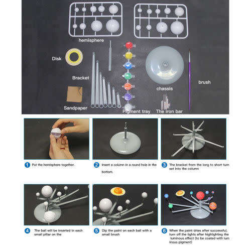 PLANETARIUM DIY SOLAR SYSTEM MODEL KIT ASTRONOMY SCIENCE PROJECT KIDS TOY GIFT