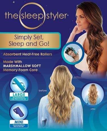 THE SLEEP IN STYLER FOR LONG HAIR NIP 8 ROLLERS CURLERS