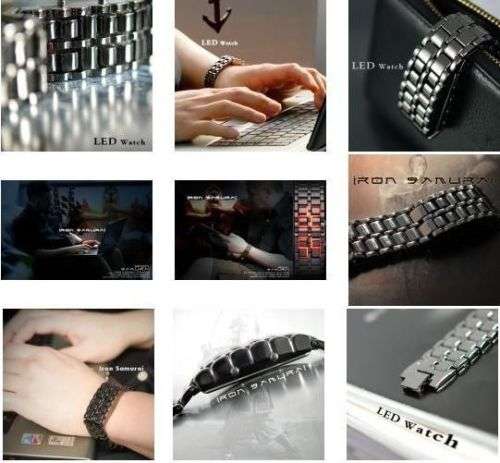 LED METAL FACELESS WATCH  SAMURAI WATCH