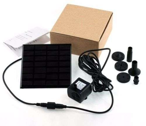 BRUSHLESS FOUNTAIN POND ROCKERY SOLAR WATER PUMP 12 X 8CM SQUARE PANEL 7V 150L/H