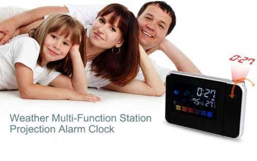 DIGITAL LCD ALARM CLOCK WEATHER STATION PROJECTION CLOCK CALENDAR