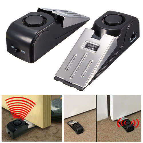 WIRELESS VIBRATION TRIGGERED ALERT SECURITY SYSTEM DOOR STOP BLOCKING ALARM