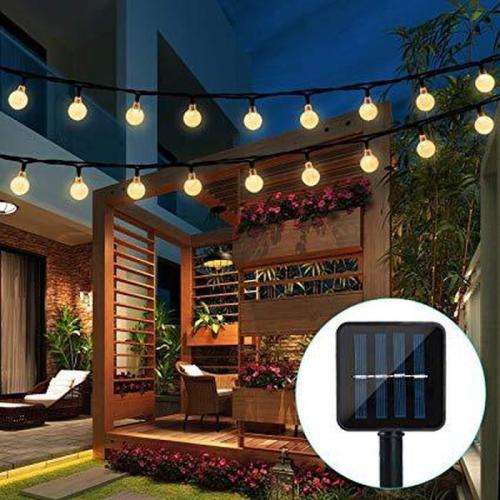 20 SOLAR MINI GLOBE FAIRY LIGHTS ON A STRING