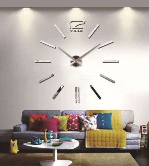 STUNNING 3D WALL MIRRORED CLOCK LARGE