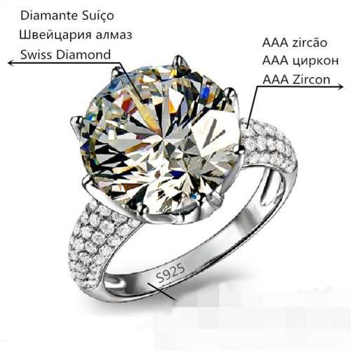 MDEAN BIG CZ DIAMOND JEWELRY WHITE GOLD FILLED RINGS LUXURY ENGAGEMENT WEDDING BAGUE FOR WOMEN BIJOU