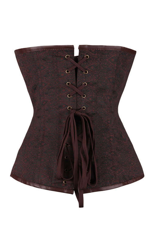 10 Steel Boned Plus Size Brocade Corset Top Gothic Steampunk Corsets