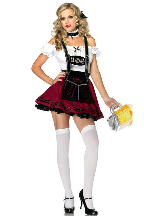 Teaseful Bar Girl Style Dark Red Bloomed Skirt Alluring White Ruffled Off Shoulder Blouse With Balck