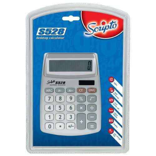 Scripto S528 Calculator  10 Digit Semi-Desk