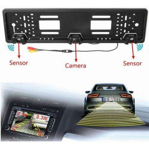 European License plate parking sensor and parking distance control