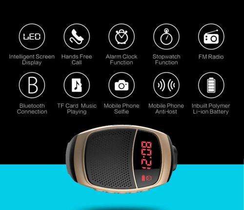 B90 Sport Music Watch Speaker Hands-Free FM Radio Wristwatch