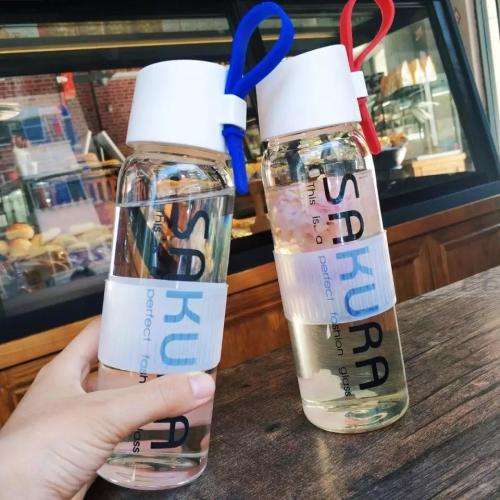 Sakura Glass 500ML Water Bottle