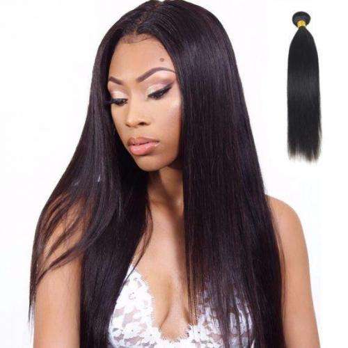 SAGA Natural Straight Remy Hair 3 Bundle with Closure