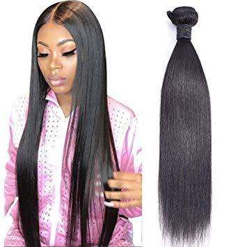 SAGA Natural Straight Remy Hair 3 Bundle with Closure