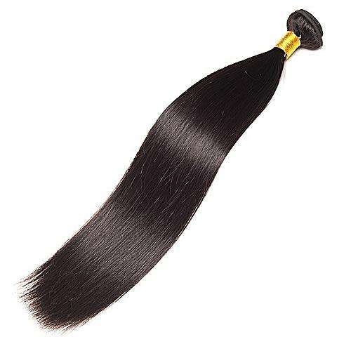 SAGA Natural Straight Remy Hair 3 Bundle with Closure
