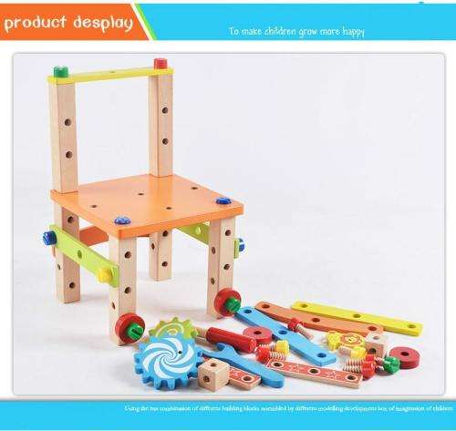 Multi Function Wooden Chair with tools