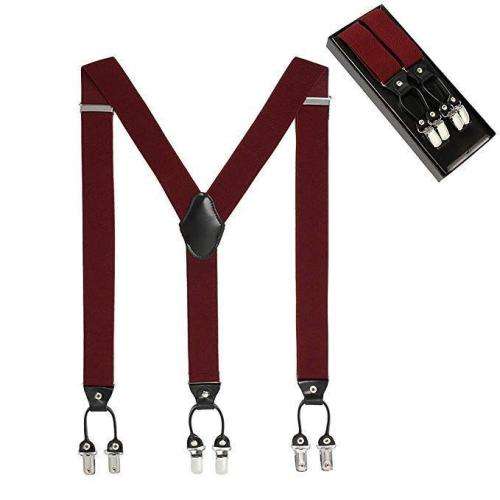 6 Clips Metal Y-Back Suspenders
