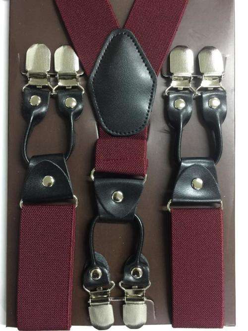 6 Clips Metal Y-Back Suspenders