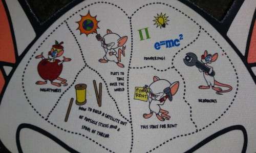Novelty Pinky and the Brain Mouse Pad Pre-owned