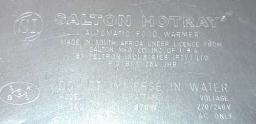 Salton Hot Tray Food Warmer (vintage)