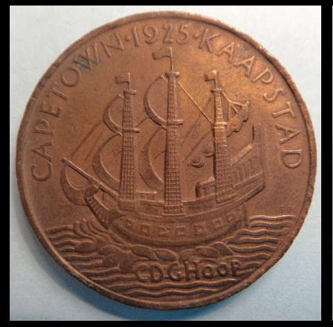 Crazy R1 Start! 1925 Prince of Wales visit to Cape Town Medallion (Penny Size)