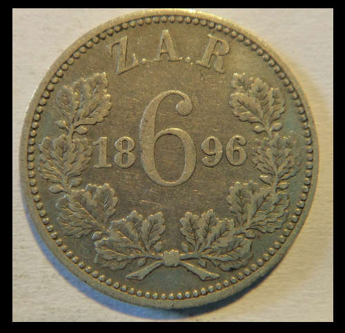 Crazy R1 Start! Paul Kruger SILVER Sixpence of 1896