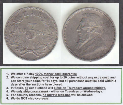 Crazy R1 Start! Scratched Paul Kruger Sterling Silver Tickey of 1896