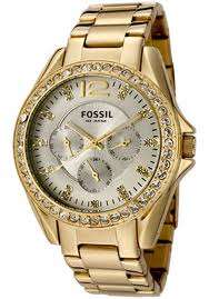 *** FOSSIL STAINLESS STEEL GOLD TONE CHRONOGRAPH LADIES WATCH - ES2421  *** BRAND NEW!! ***