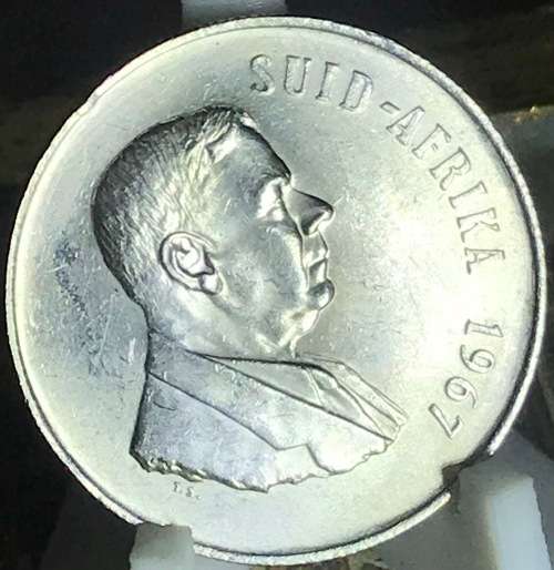 1967 ONE RAND (SILVER R1) SOUTH AFRICA (AFRIKAANS) A/U FULL DETAIL IN CAPTULE