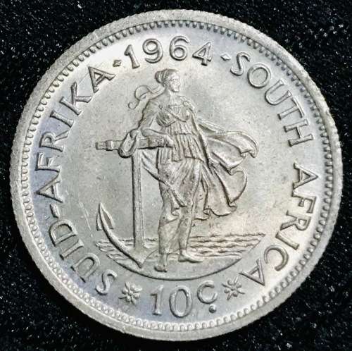 1964 UNC SOUTH AFRICA TEN CENT