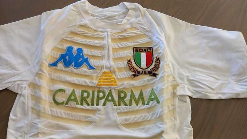 ITALIA WHITE RUGBY  - PLAYERS  JERSEY