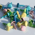 Small Spring Colored Glittered  Brads - 4mm - 20 pieces