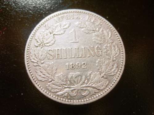 1892.......ZAR..KRUGER..........SILVER  SHILLING.....R1...R1...R1...R1...R1
