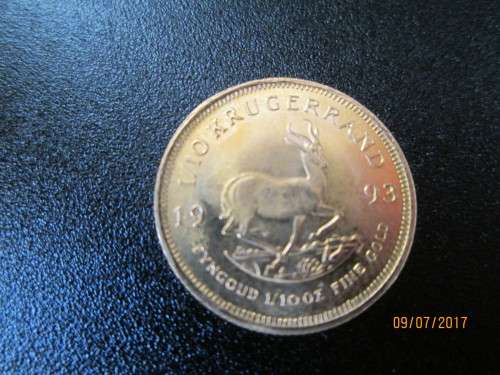 ...1993.....1/10oz...  GOLD UNC ...KRUGERRAND