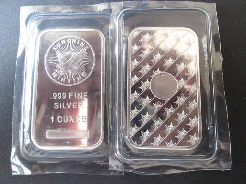 NEW... 1oz.. ( MINTMARKED )...999 SOLID SILVER BARS ..BID PER BAR