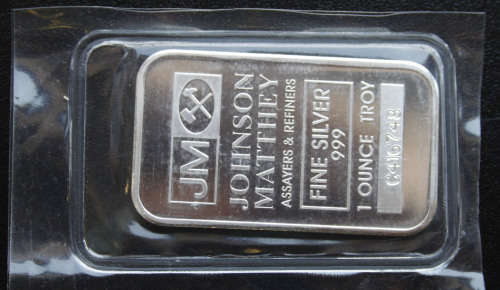 JOHNSON MATTHEY ...MINTMARKED...1oz  SOLID PURE SILVER BARS ..BID PER BAR