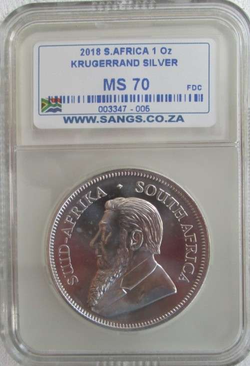 ( LOW START )...KRUGERRAND...PERFECT .2018..MINTSTATE...MS70...1oz...999.9%...PURE SOLID SILVER