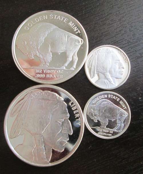 ( LOW START )..BUFFALO / INDIAN HEAD  SET OF TWO  PURE SOLID SILVER ROUNDS... BID PER SET